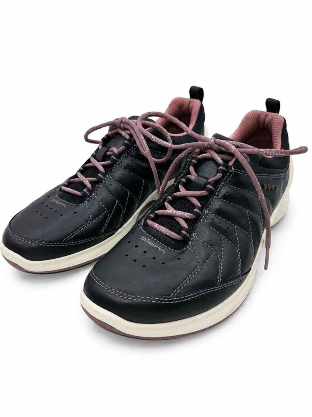 Ecco Biom Yak Leather Quilted Black Trainers Women’s Size 38 US 7-7.5